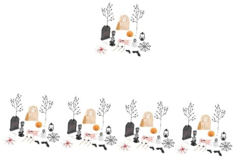Yardwe 5 Sätze Halloween-schmuck Miniatur Gefälscht Halloween-Desktop- Halloween-puppenhaus- Halloween-mikrolandschaftsverzierungen Feenhäuser Für Gärten Anlage Winzig Plastik