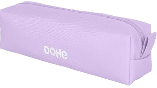 DOHE - Astuccio scuola semplice - 1 scomparto, portapenne rettangolare multiuso, 21 x 5 x 6 cm, chiusura a cerniera, realizzato in poliestere resistente - Serenity viola, Viola, 21x5x6 cm, Semplice (1