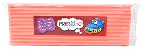 Plasticine 400 g, neonröd, modelleringsmassa för animatörer och modellbyggare, lätt att forma, perfekt för skulpturer, modeller och stop-motion