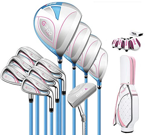 Golfschläger-Set für Damen - Komplettes Rechtshänder Anfänger inklusive 11 Schläger und Cartbag, perfekt für neue Golfer