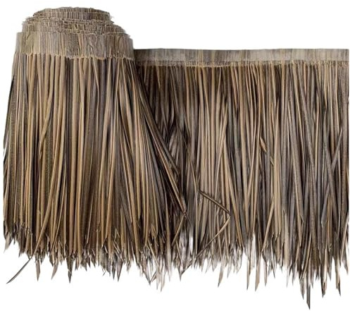 YZRXD Chaume de Toiture de Paille Tiki Feuilles Toit de Chaume de Palmier Ignifugé Panneaux de Toit de Palme Décorations De Fête Hawaïen Parasol Jardin Gazebo(Size:0.5x10m/1.6x32ft,Color:Brun)