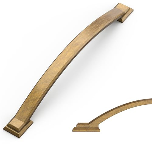 Amerdeco 10 Stück Möbelgriffe Antik Messing 160mm Lochabstand, Zinklegierung Schubladengriffe & Schrankgriffe für Küchenschränke & Kleiderschränke UK0081