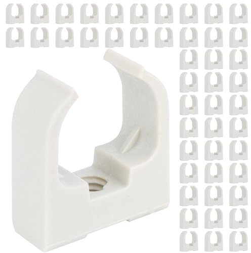 Boltza® Fascette fermacavo per condotto da 16 mm, colore nero o bianco, montaggio a vite, confezione da 10 o 50 (50, bianco)