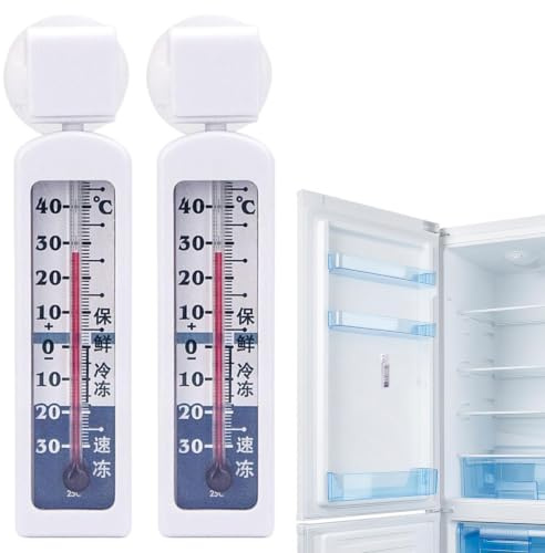 2 Stück Thermometer Für KühlschrankOder Gefrierschrank,Analoges Thermometer | Kühlschrankthermometer -30 Grad Max +40 Grad Zum Aufhängen Im Kühlschrank, Gefrierschrank, Tiefkühltruhe, Weinkühlschrank