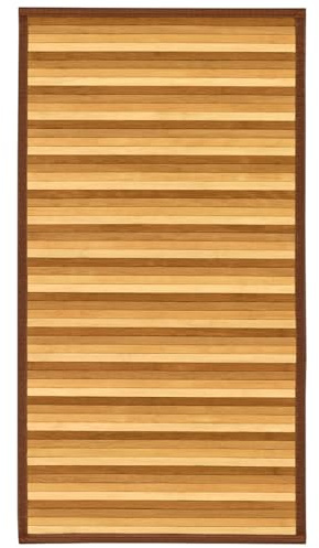 Pierre Tappeti Passatoia stuoia cucina bagno in BAMBOO 100% naturale e sostenibile BEIGE effetto degradè. Tappeto Facile da pulire, antiscivolo e resistente cm.55x280