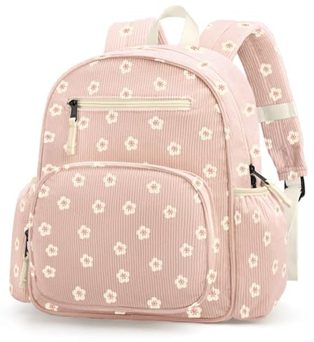 atgark Corduroy Toddler Backpack for Girls 2-5, Preschool Kindergarten Backpack - Cute Kids Backpacks for Girls 13.7 H Fit Folder