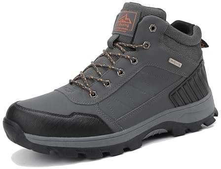 ARRIGO BELLO Stivali Uomo Scarpe Invernali Scarponi Stivaletti da Trekking Neve Caldo Pelliccia Fodera Passeggio Scarponcini Taglia 41-46 (B-Grigio, 43)