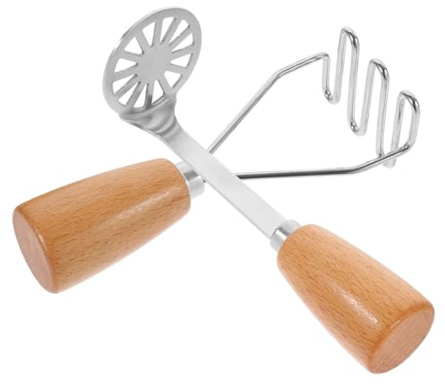 Gatuida 2pezzi Schiacciapatate Manuale in Acciaio Resistenti Utensile per Spremitura Alimenti Schiacciaverdure e Schiacciafrutta per Uso Domestico con Curvi Uniformi e Manico Ergonomico