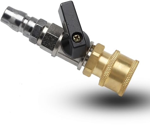 VOSSOT 1/4 Zoll Hochwertige Druckluft Absperrhahn – Messing Druckluftkupplung Kugelhahn mit Schnellkupplung Druckluft Zubehör, Druckluftanschluss, LuftfüLlventil, Schnellwechselkupplung Adapter