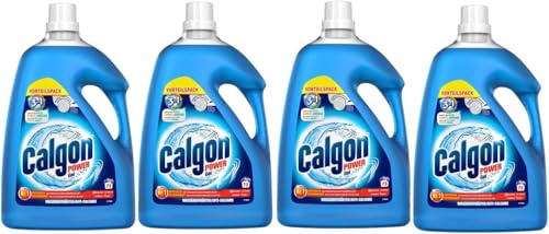 Calgon 3-in-1 Power Gel – Waschmachinen-Entkalker gegen Geruch, Kalk und Schmutz – Schützender Wasserenthärter für die Waschmaschine – 4 x 3,75L