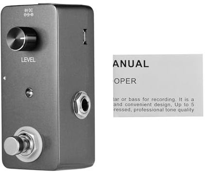 Jeffergarden Mini Looper Pedal 5 Minuten Schleife Zeit Professionelle Tonqualität für Gitarrenbass mit USB -Schnittstelle (dunkelgrau)