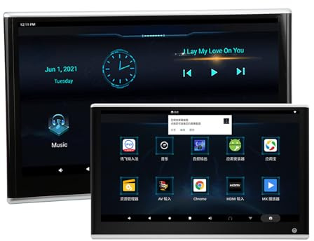 Monitor Per Poggiatesta Auto, Touch Screen IPS Da 13,3 Pollici, Supporta 4K/1080P, 3+32 GB, Installazione E Utilizzo APK, Con Luce LED, Altoparlante Integrato,2pcs