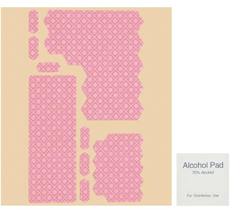 PATIKIL 1 Set Plum Blossom Pattern Phone Grip Tape, Universal Mouse Grip Strips Adhesive, Pre-Cut Strips Pre-Laminated Sweat Absorbing Adhesive Patches for Cellphone Laptop Mouse, Pink