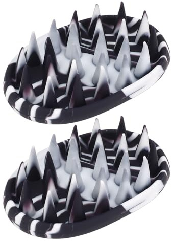 Dioche Brosse à Shampoing Cuir Chevelu Ce Paquet de 2 Têtes de Brosse à Shampoing en Silicone Est Conçu de Manière Ergonomique pour un Nettoyage en Profondeur du Cuir Chevelu et Convient à les