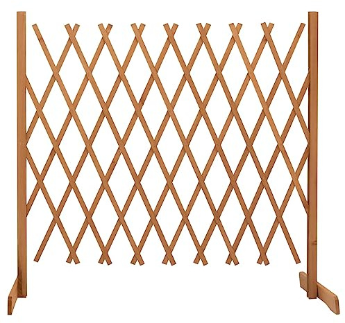 Clôture de jardin orange - 180 x 100 cm - Bois de sapin massif - Extensible - Brise-vue robuste pour plantes grimpantes et chemins de jardin