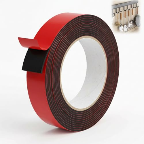 XINML Nastro Biadesivo Extra Forte - 10m x 20mm Nastro Biadesivo in Schiuma PE Nero Montaggio Impermeabile per Auto Ufficio e Casa Nastro per Esterni ad Alta Tenuta