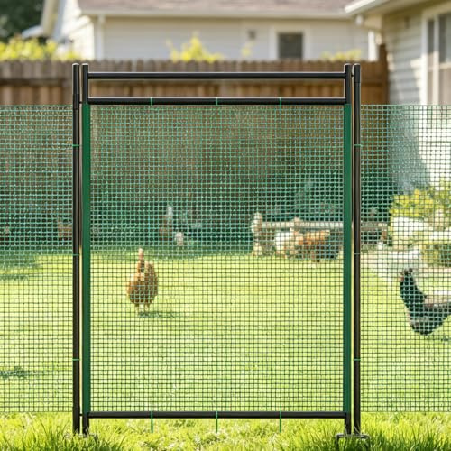 SUNYRISY 100cm Tür für Hühnerzaun Geflügelnetz Gartenzaun | Tor für Begrenzungszaun, Zauntor für Mobiler Hundezaun Camping, Garten, Weide, Einfach ein- und auszuschalten