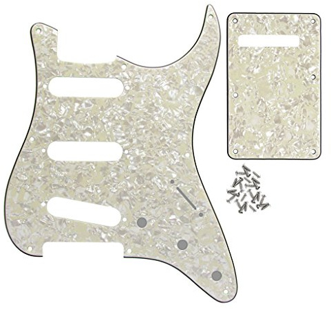 FLEOR 8-Loch-SSS-Schlagbrett und Gitarren-Backplate mit Schraube für den Ersatz von Gitarrenteilen im Vintage-ST ocaster-Stil, 4-fach im Alter von 4 Jahren