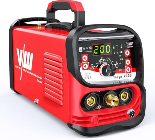 Poste à souder TIG avec 200 amp et fonction de soudage à l'électrode 170 amp | Fonction d'impulsion - alimentation en gaz et fuite - courant ascendant et descendant - Tokyo 2300 de Vector Welding