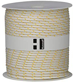 Hummelt® SilverLine-Rope Schot Seil Polyesterseil 6mm 50m weiß/gelb auf Rolle