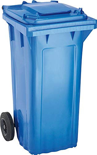 OPV Contenedor de basura grande Wave 120 L con cinta de plástico azul