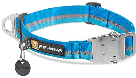 RUFFWEAR Top Rope Hundehalsband, Reflektierendes Halsband mit Metallschnalle für den Täglichen Gebrauch, Dämmerungsblau, 36–51 cm