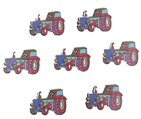 Supvox Holzknöpfe Traktor Design 50 Stück 2X3 Cm Diy Knöpfe Mit 2 Löchern Zum Nähen Basteln Scrapbooking Umweltfreundliche Dekoration Für Individuelle Handarbeitsprojekte