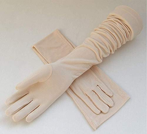 Gants de Protection Solaire à Doigts Complets Long pour Femmes - Manchon de Bras Tactile Anti-UV Antidérapant pour Conduite, Cyclisme, Moto, Vélo, Equitation - Respirant Eté