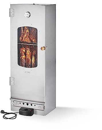 KAISER COMPANY '100' Hochwertiger Elektrischer Räucherofen/Räucherschrank aus Edelstahl I Tragbarer Smoker 110 cm I Passen bis zu 15kg Fleisch I 2000W I mit Zubehör I NICHTROSTEND