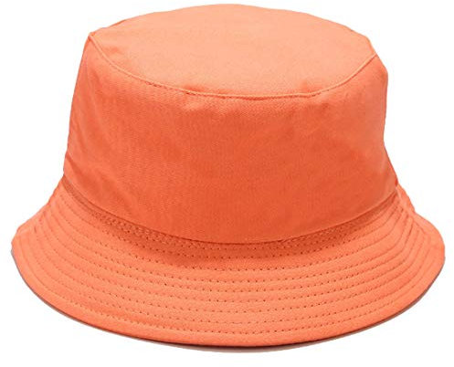 Yixda Classic Sonnenhut Fischerhut Reversibel UV Schutz Sommermütze Eimer Hut (Orange)