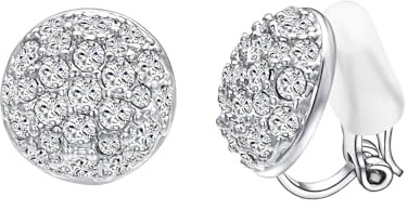 Vogem Ohrclips Damen Ohne Ohrlöcher für Damen Zirkonia Kristall Klips Ohrringe Ohrclips Runden Hochzeit Modeschmuck