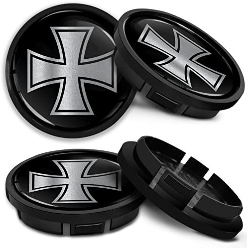 SkinoEu Kompatibel für Nabendeckel VW 66mm 5G0601171XQI Radnabenabdeckung für Alufelgen Felgendeckel Nabenkappe Radkappen Schwarz CR 32