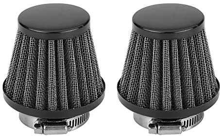 ETOPARS 2 X Schwarz Motorrad Luftfilter Universeller Motorrad Lufteinlassfilter Kit 48mm 49mm 50mm Auto Ansaugluftfilter Luftfilterinduktion Vergaser Offroad