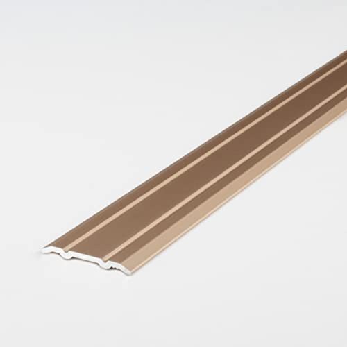 PROVISTON | Übergangsprofil | Aluminium eloxiert | Bronze Hell | Breite 24.5 mm | Höhe 1.25 mm | Länge 1000 mm | Selbstklebend | Übergangsschiene | Übergangsleiste | Abdeckleiste | 1 Stück