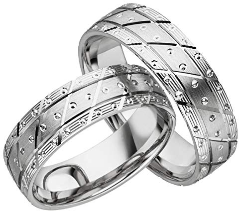 JC Trauringe 925er Sterling Silber Paar-Preis I Eheringe mit kostenfreier Gravur I Verlobungsringe | Paarringe | Partnerringe 6,5mm breit inkl. Etui I Größe 48 bis 72 I S008