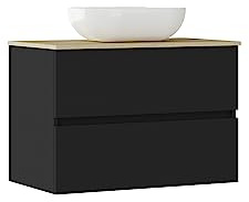 Baikal Conjunto de Mueble de baño Natura, Incluye Lavabo. Mueble Suspendido en Pared con Lavabo cerámico. Varios Acabados y Medidas. Mueble MONTADO.