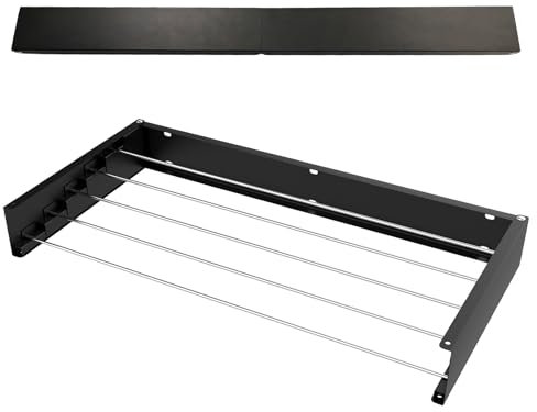 Peggy Perfect Wäscheständer, 80cm anthrazit zur Wandmontage, zusammenklappbar, ausziehbar, faltbar u. platzsparend. In- u. Outdoor. Aus Edelstahl und Aluminium