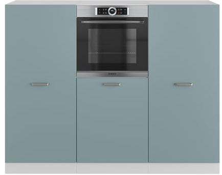 Vicco Einbauküche R-Line, Blau-Grau/Weiß, 180 cm ohne Arbeitsplatte, zur individuellen Erweiterung mit Zusatzmodulen geeignet