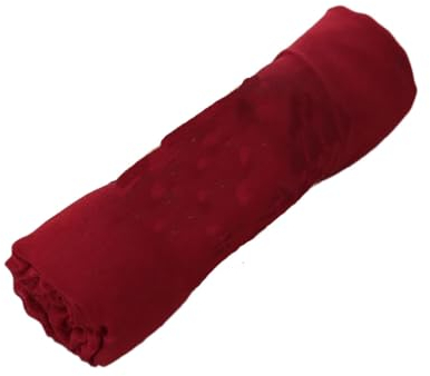 Langer Damen-Schal aus Baumwolle, einfarbig, Baumwollleinen, große Hijabs, Damenschal, weinrot, Einheitsgröße