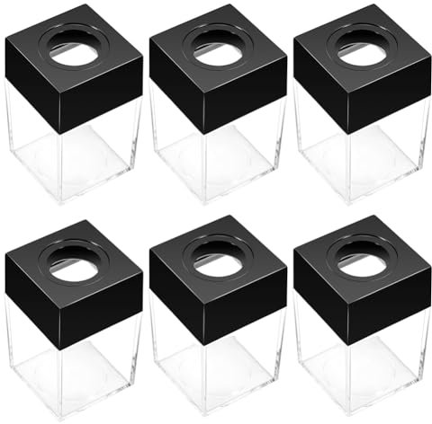 Breeshy Packung mit 6 magnetischen Büroklammernhalter, schwarz, für Büroklammern