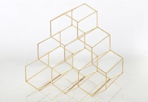 Scott & Rye - Portabottiglie esagonale/a nido d'ape - 6 bottiglie - colore oro