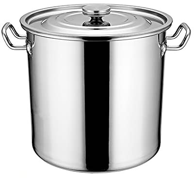 GUHPZA Olla de Acero Inoxidable, ollas con Tapa, Olla de Gran Capacidad, Olla para cocinar Cerveza casera, 30 x 30 cm (20 l)