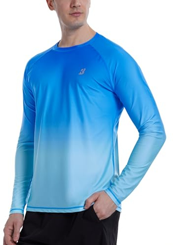 Roadbox Men's Rash Vest Long Sleeve, UPF 50+ Quick Dry, Swimming & Surfing | Breathable Sun Protection Swim Shirt, Lightweight Rash Guard, UV Protective, Fishing, Hiking, Running, Beach & Holiday
