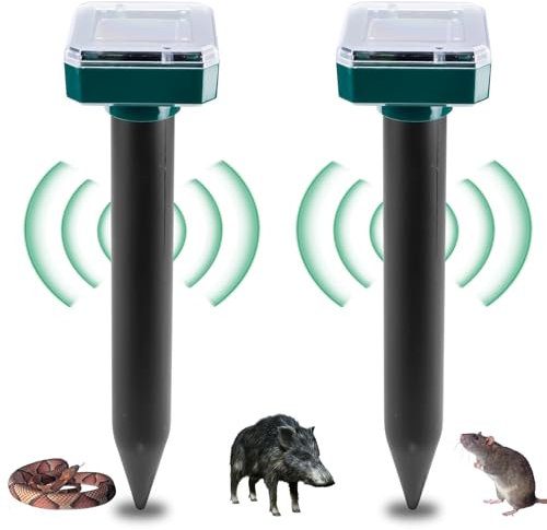 2 PCS Repellente Solare per Talpe, GBKDQQ Solare Repellente Zanzare, Repellent Talpe Ultrasuoni