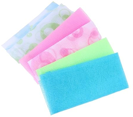 Healeved 6piezas Toallas De Nailon De Doble Cara Estropajo De Luffa Para Limpieza Profunda y Cuidado