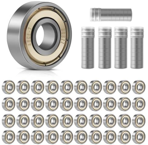 50 Stück Kugellager, 608ZZ 8x22x7 mm, Double Shielded Miniatur Rillenkugellager, Carbonstahl Präzisionslager, 608 Kugellager für Skateboards, Rollerblades, Fahrräder, Hausgeräte
