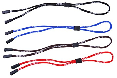 POPETPOP Cuerda Para Gafas Deportivas Ajustable Antideslizante Pack De 4 Colores (rojo Azul Negro Marrón) Adecuado Para Actividades Al Aire Libre y Uso Diario