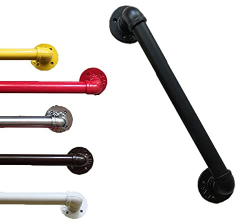 Pasamanos de hierro forjado montado en la pared, soporte resistente para escaleras, ideal para la seguridad de ancianos y niños, uso en interiores y exteriores