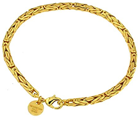 Tendenzalia Bizantiner Königsarmband rund geschliffen original italienische Kette 18kt vergoldet oder Doublé 4mm breit Länge wählbar