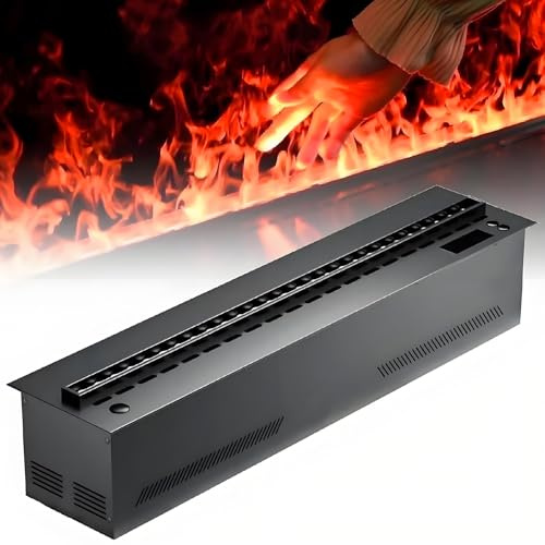 Cheminée électrique 3D à Vapeur D'eau, Humidificateur Encastré Avec Application, Télécommande, Commande Tactile, Couleurs Et Vitesse De Flamme Réglables, Humidificateur à Remplissage Automatique,80cm